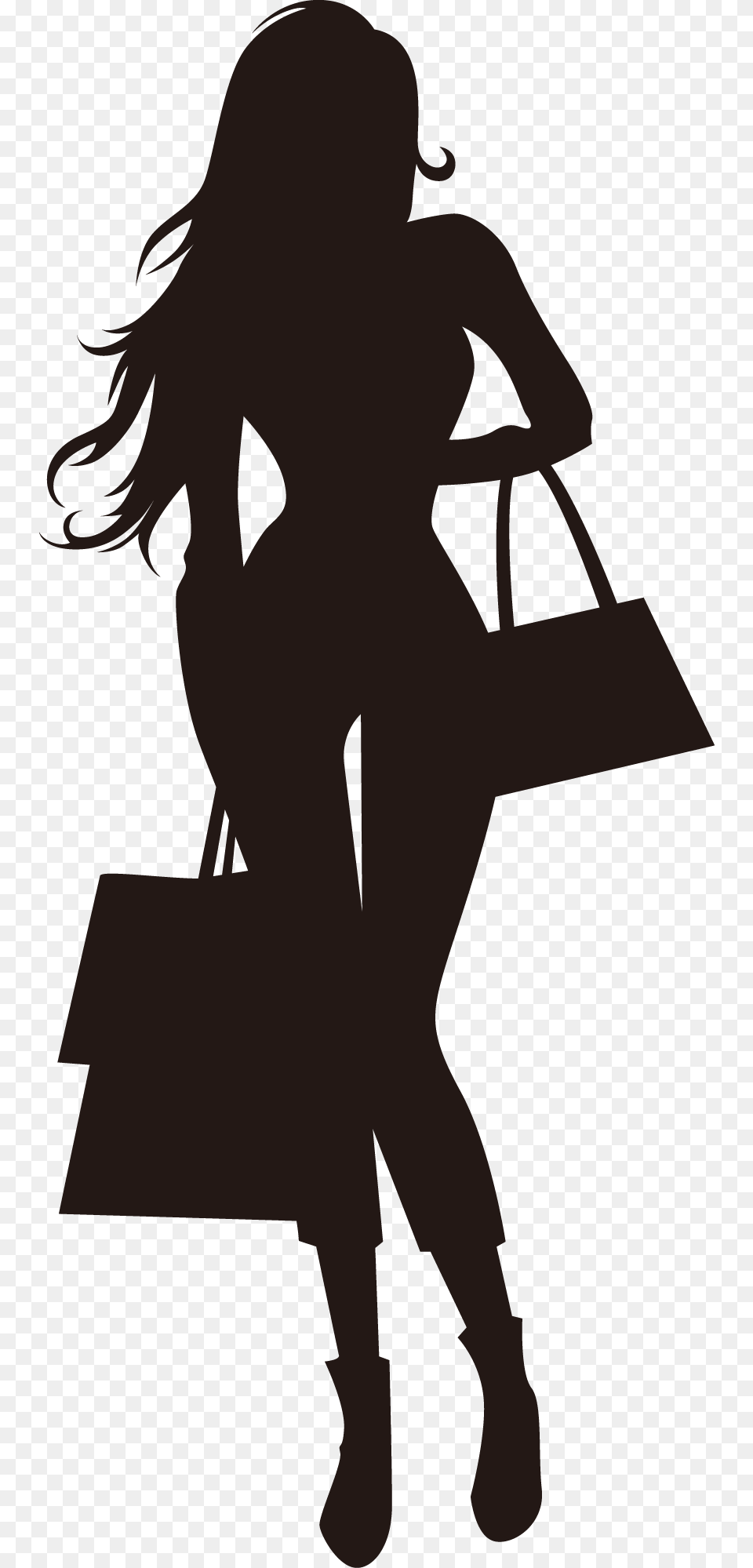 Fashion Shopping Girl Silhouette, Woman, Adult, Person, Female Free Transparent Png