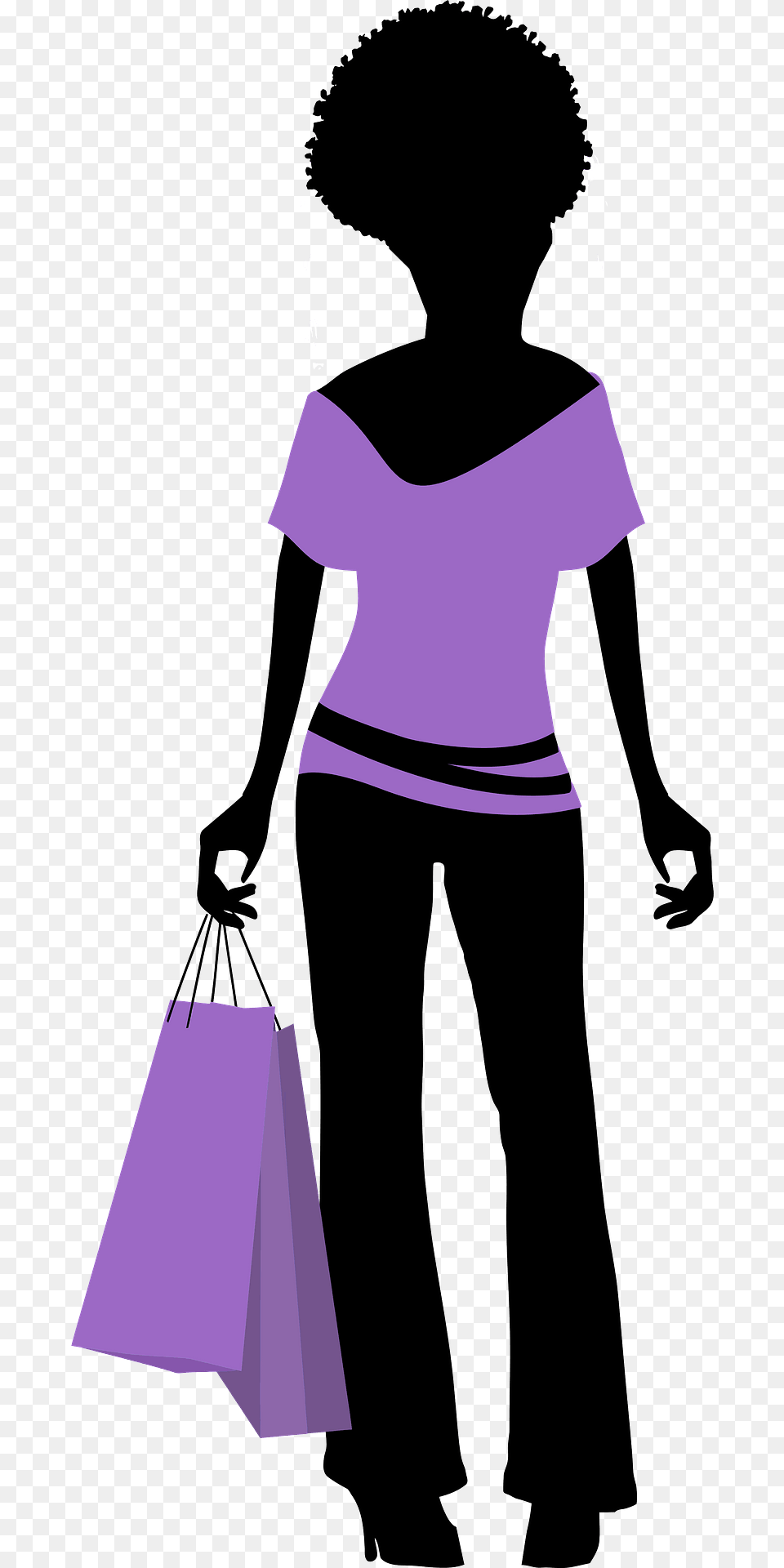 Fashion Shopping Woman Clipart, Clothing, Person, T-shirt, Bag Free Png Download