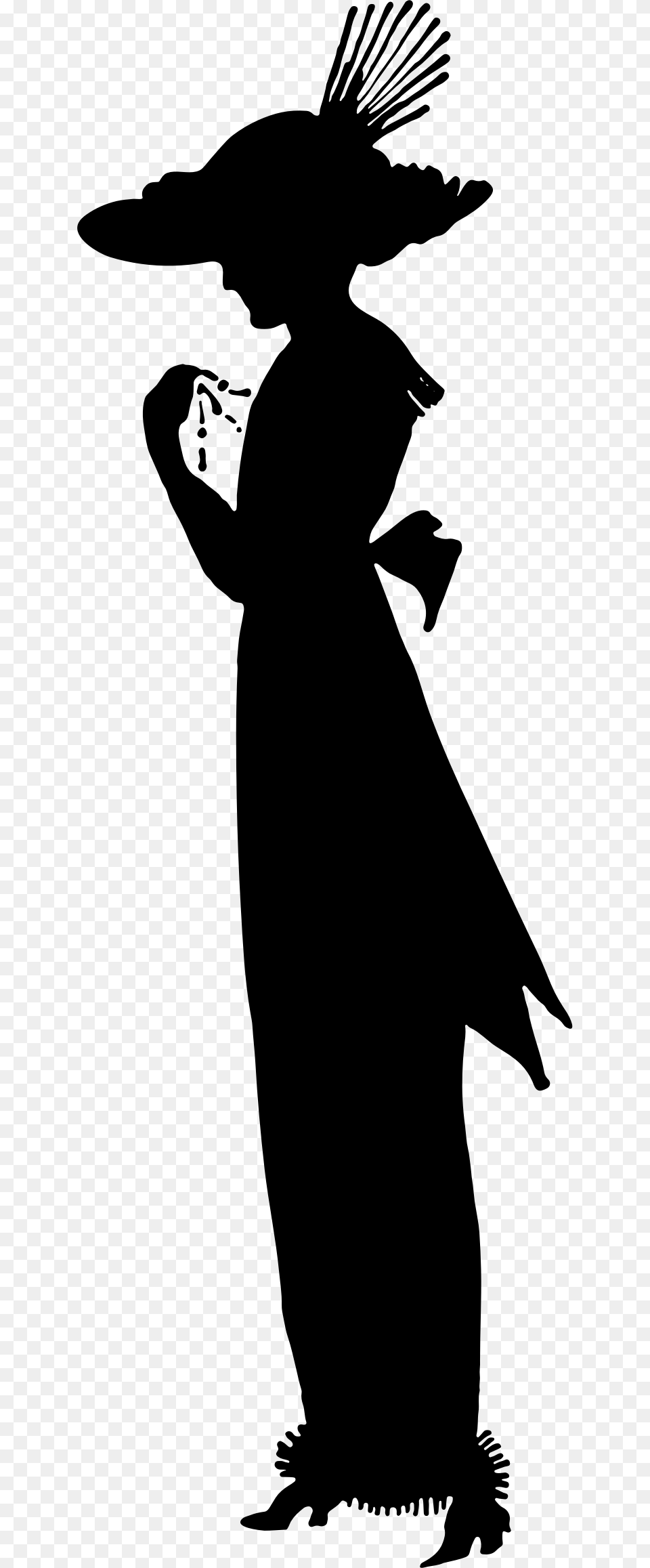 Fashion Silhouette Clip Arts Woman Hat Silhouette, Gray Free Png