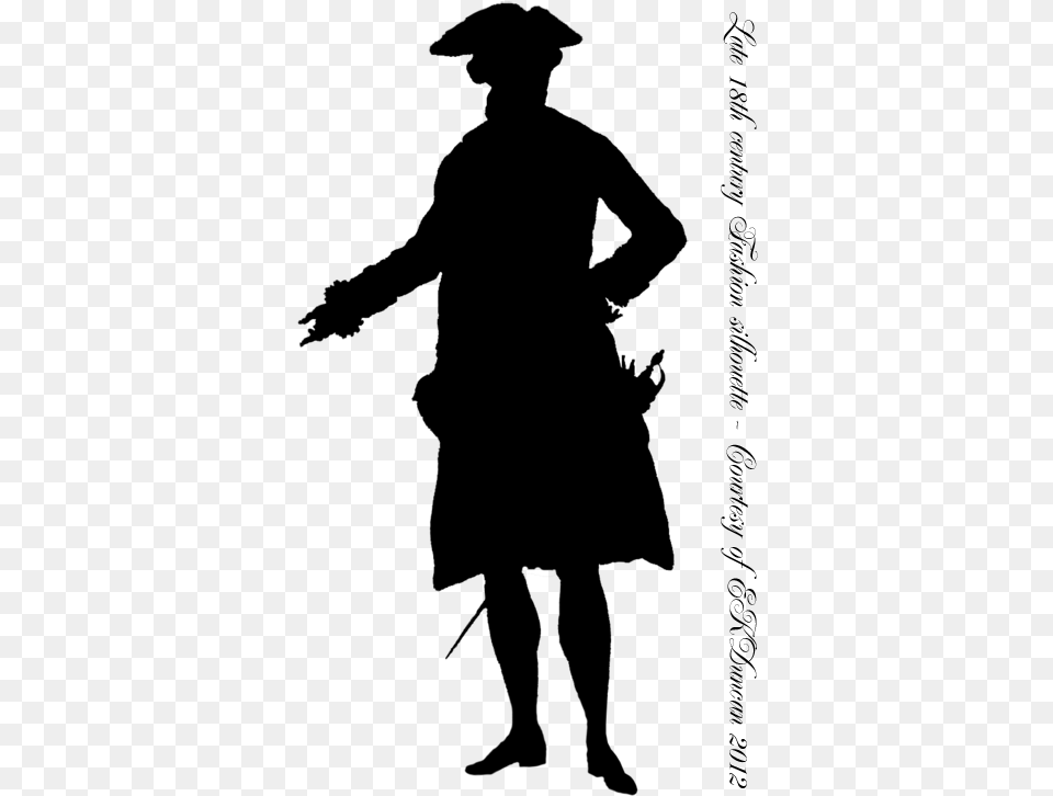 Fashion Silhouette 18th Century Man Silhouette, Gray Free Png Download