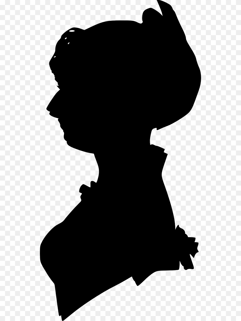 Fashion Silhouette Lade Silhouette Medieval Fashion Lady Face Silhouette, Gray Png Image