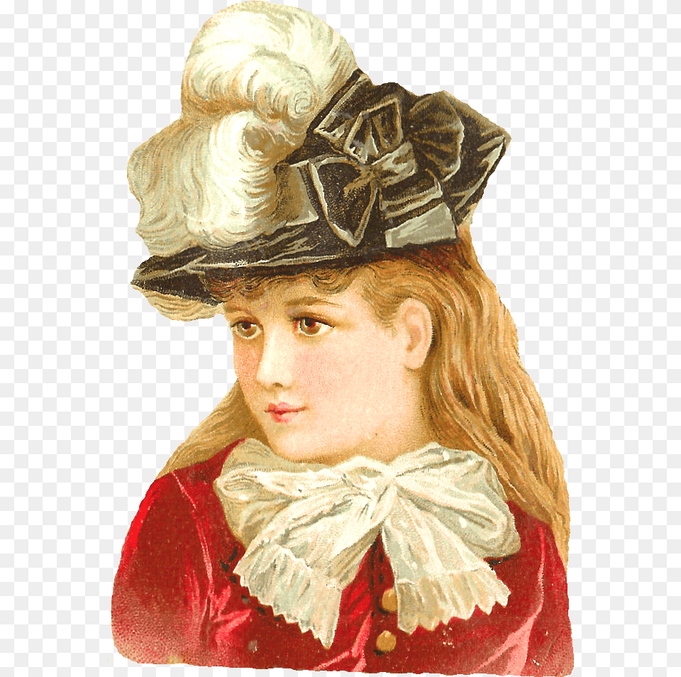 Fashion Vintage Hat Girl Victorian Image, Adult, Person, Painting, Female Free Png