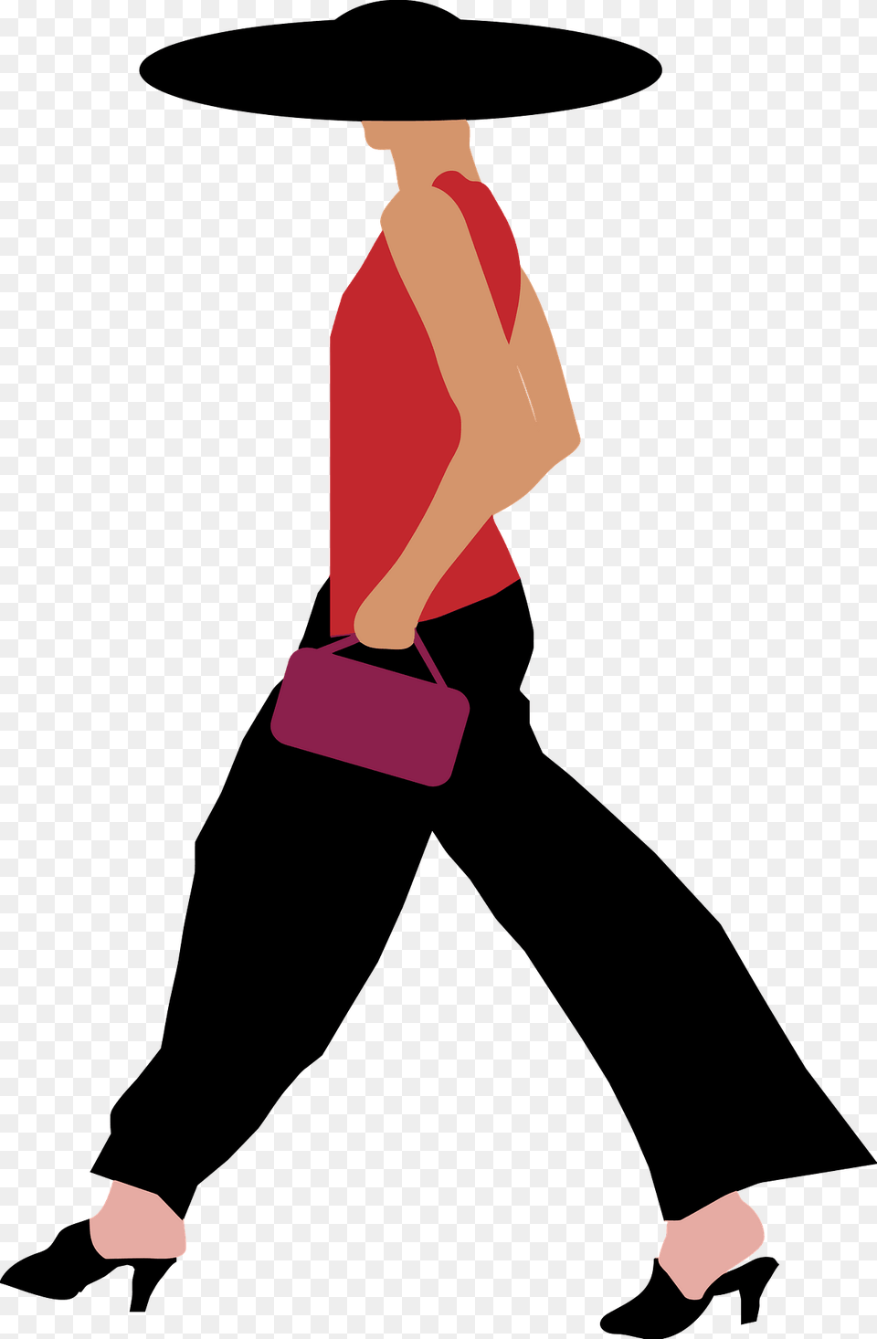 Fashion Woman Walking Clipart, Clothing, Hat, Person, Sun Hat Free Png Download