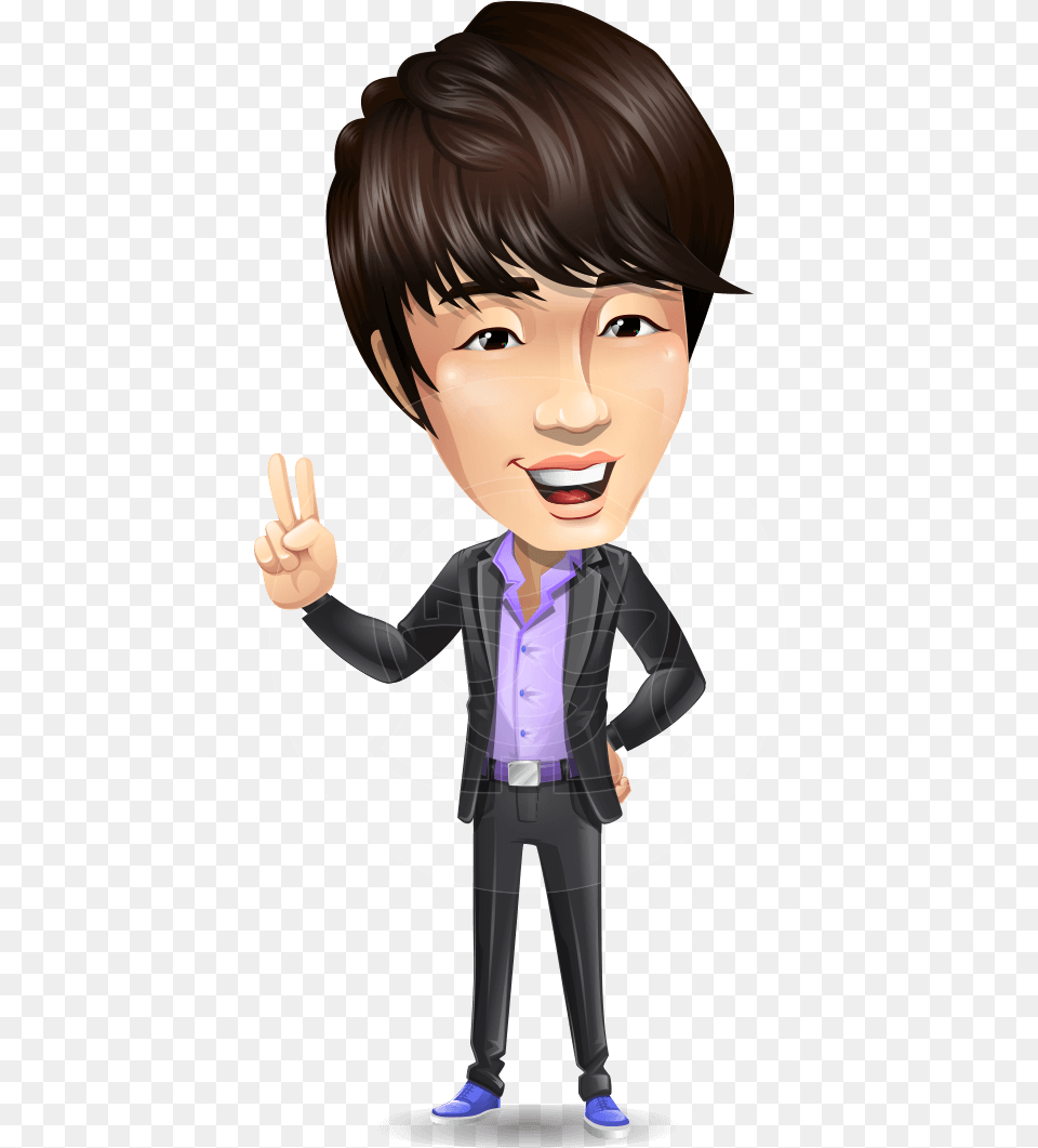 Fashionable Asian Man Cartoon Vector Character Asian Characters, Book, Comics, Publication, Person Free Png Download
