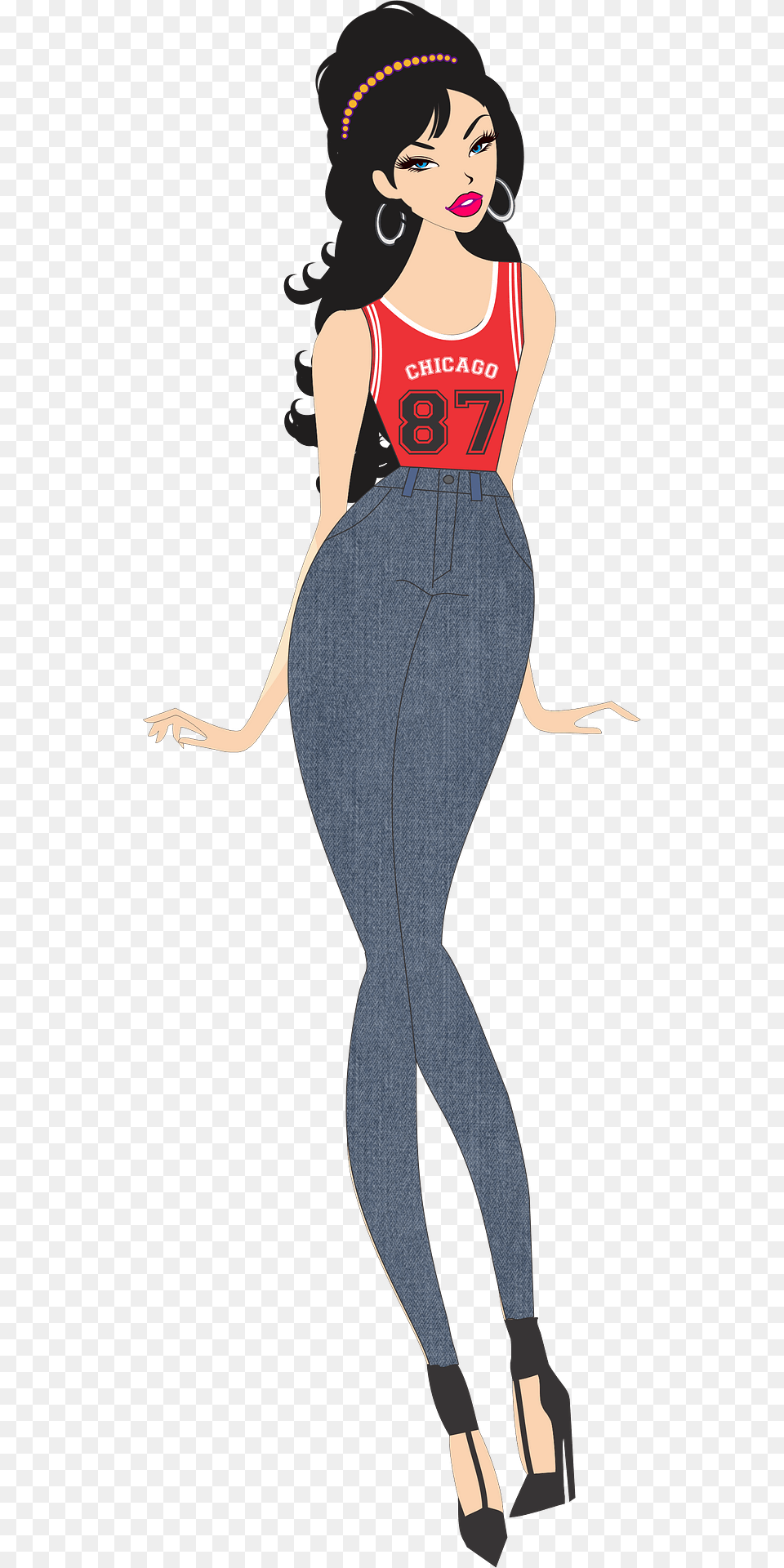 Fashionable Girl Clipart, Clothing, Pants, Adult, Person Free Transparent Png