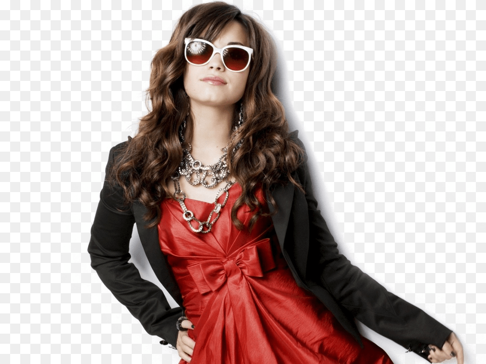 Fashionable Girl Picture Demi Lovato Red And Black, Accessories, Long Sleeve, Formal Wear, Sleeve Png