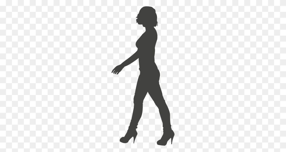 Fashionable Girl Walking Silhouette, Person, Dancing, Leisure Activities, Head Png Image