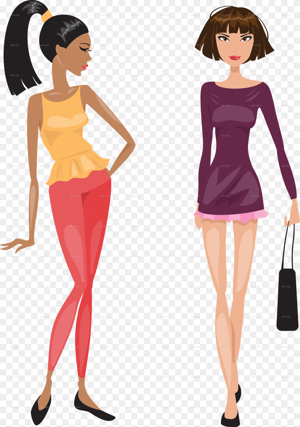 Fashionable Woman Images Cartoon, Sleeve, Clothing, Long Sleeve, Adult Free Png