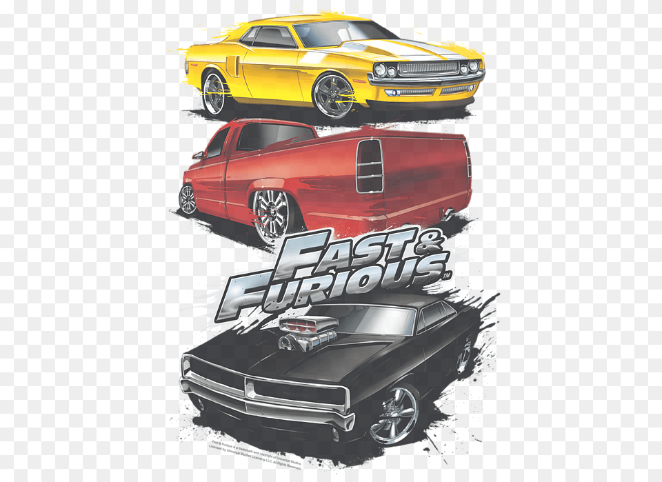Fast And The Furious Muscle Car Splatter Tshirt Fast And Furious Art, Wheel, Tire, Sports Car, Spoke Png