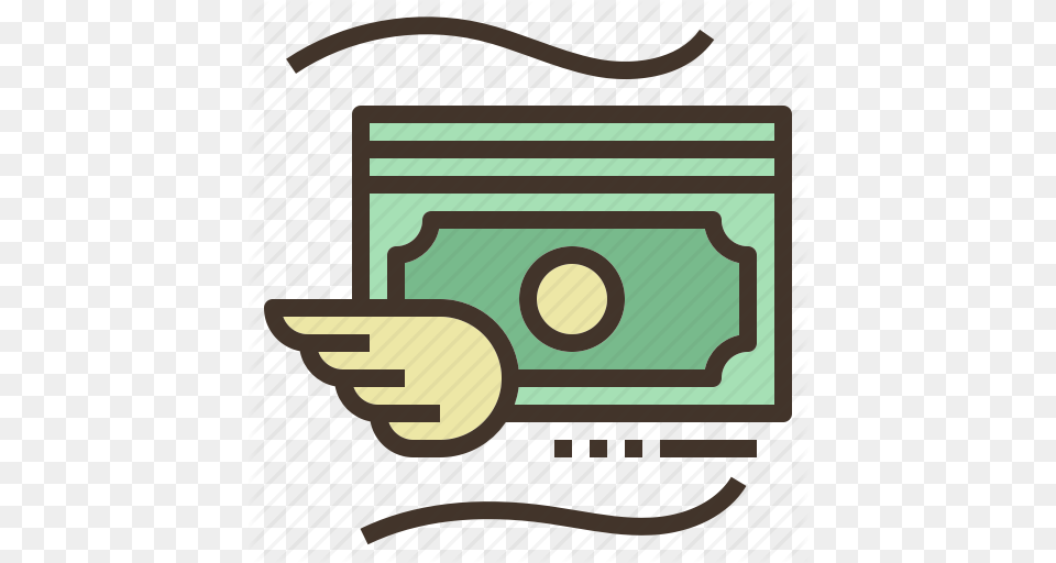 Fast Flying Money Transfer Way Icon, Cassette Free Transparent Png