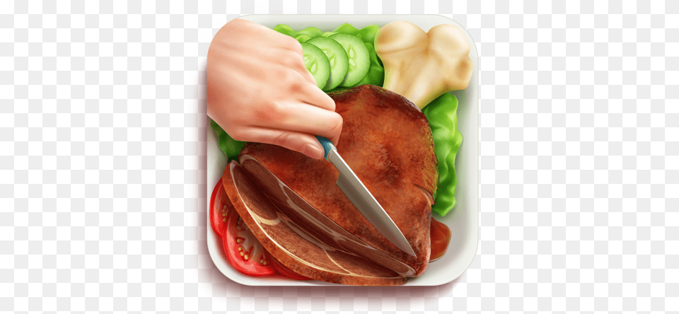 Fast Food, Ham, Meat, Pork, Cutlery Free Png Download