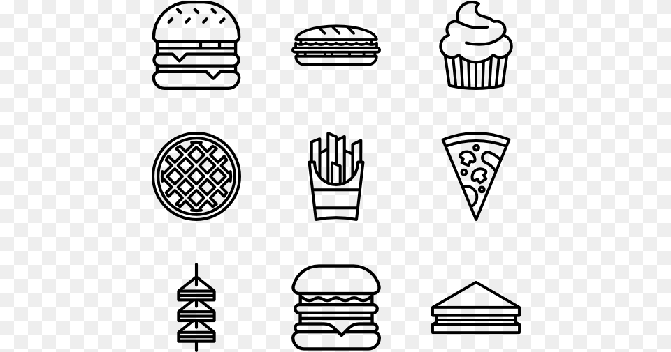 Fast Food 40 Icons Icon, Gray Png