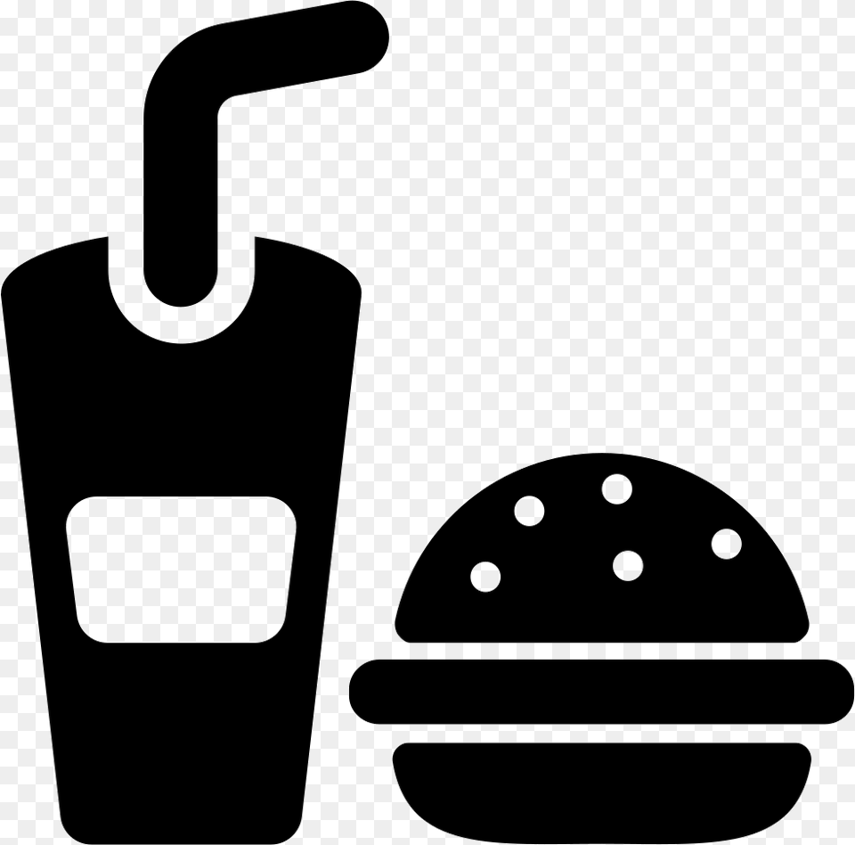 Fast Food Burger And Drink Hamburger, Stencil, Device, Grass, Lawn Free Transparent Png