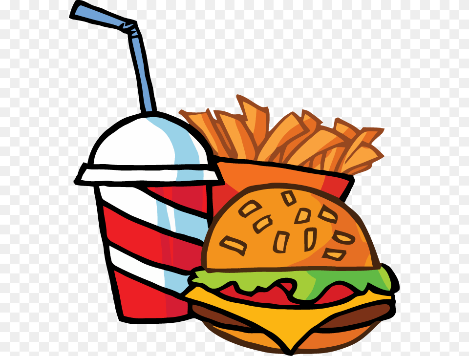 Fast Food Cheeseburger Drink With French Fries Tattoo Food Cartoon, Cream, Dessert, Ice Cream, Bulldozer Png Image