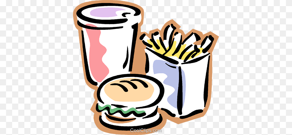 Fast Food Drink Fries Hamburger Royalty Vector Clip Art, Smoke Pipe Free Png Download