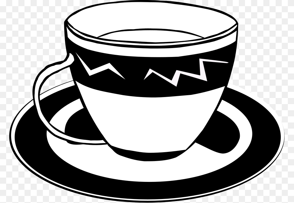 Fast Food Drinks Tea Cup Large Size, Saucer, Stencil, Beverage, Coffee Png Image