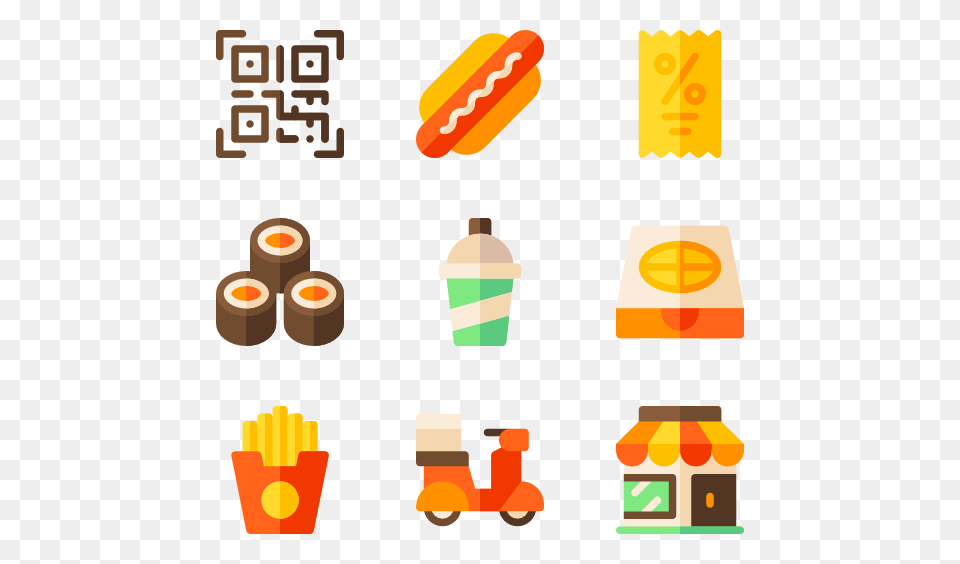 Fast Food Icons, Qr Code, Dynamite, Weapon Free Png Download