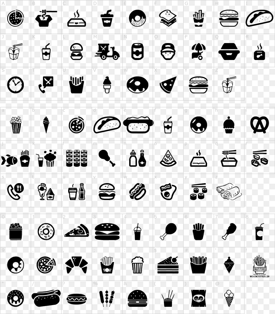 Fast Food Icons Font Fast Food Icon, Text, Architecture, Building, Alphabet Png
