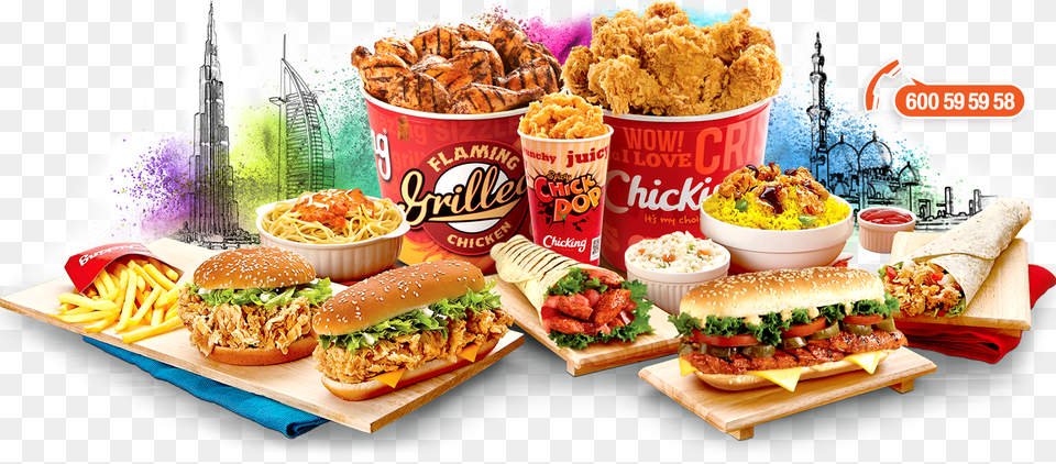 Fast Food Junk Food Hamburger Fried Chicken Kfc, Burger, Lunch, Meal, Cream Free Png Download