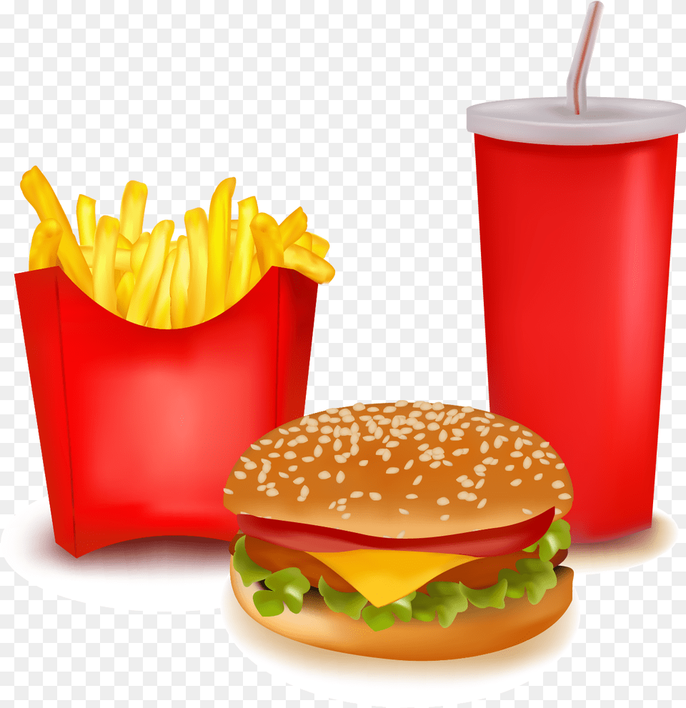 Fast Food Vector Free, Burger, Lunch, Meal, Fries Png