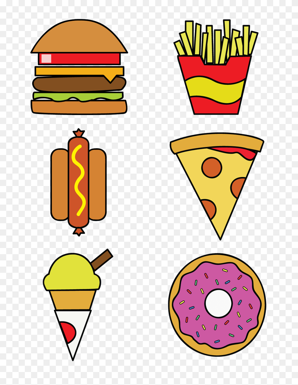 Fast Food Vector Graphics, Cream, Dessert, Ice Cream, Burger Free Png