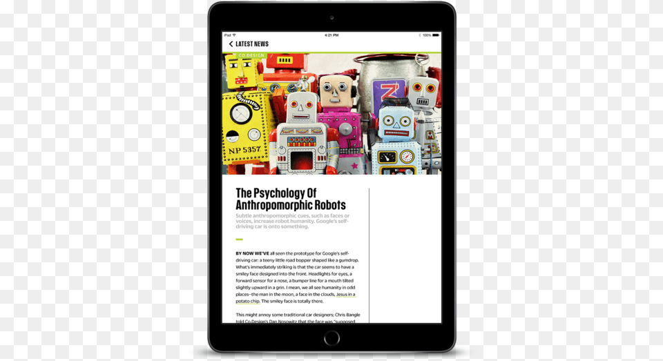 Fastcompany Tablet 04 Feedarticle Mobile Device, Computer, Electronics, Robot Free Png