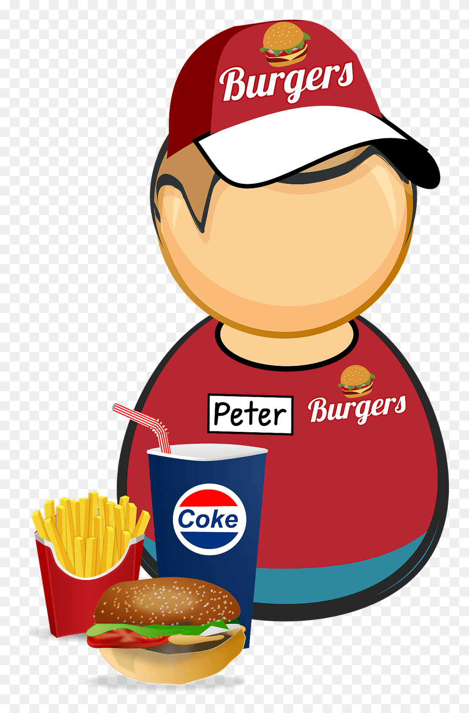 Fastfood Worker Employee Clipart, Burger, Food, Meal, Lunch Free Transparent Png