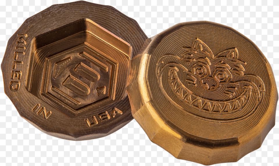 Fat Cat Bottle Cap Carving, Bronze, Gold, Coin, Money Free Png