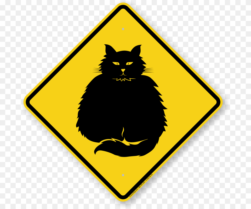 Fat Cat Symbol Guard Cat Sign Turn Road Sign, Road Sign, Animal, Mammal, Pet Png