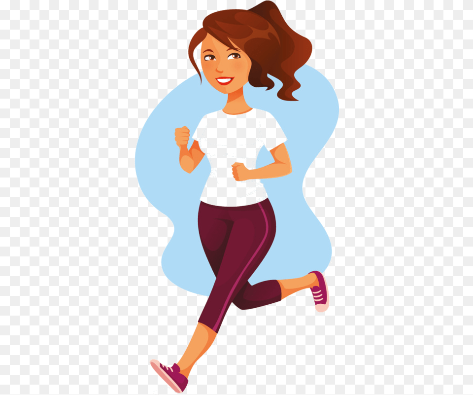 Fat Clipart Slim Person People Running Clipart Female, Face, Head Free Png Download