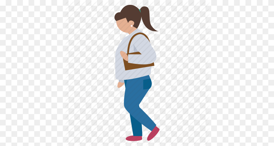 Fat Female Lady Obese Person Walking Woman Icon, Accessories, Bag, Clothing, Handbag Free Transparent Png