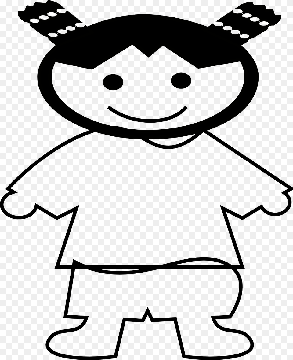 Fat Girl Kids Clipart Black And White Free Png