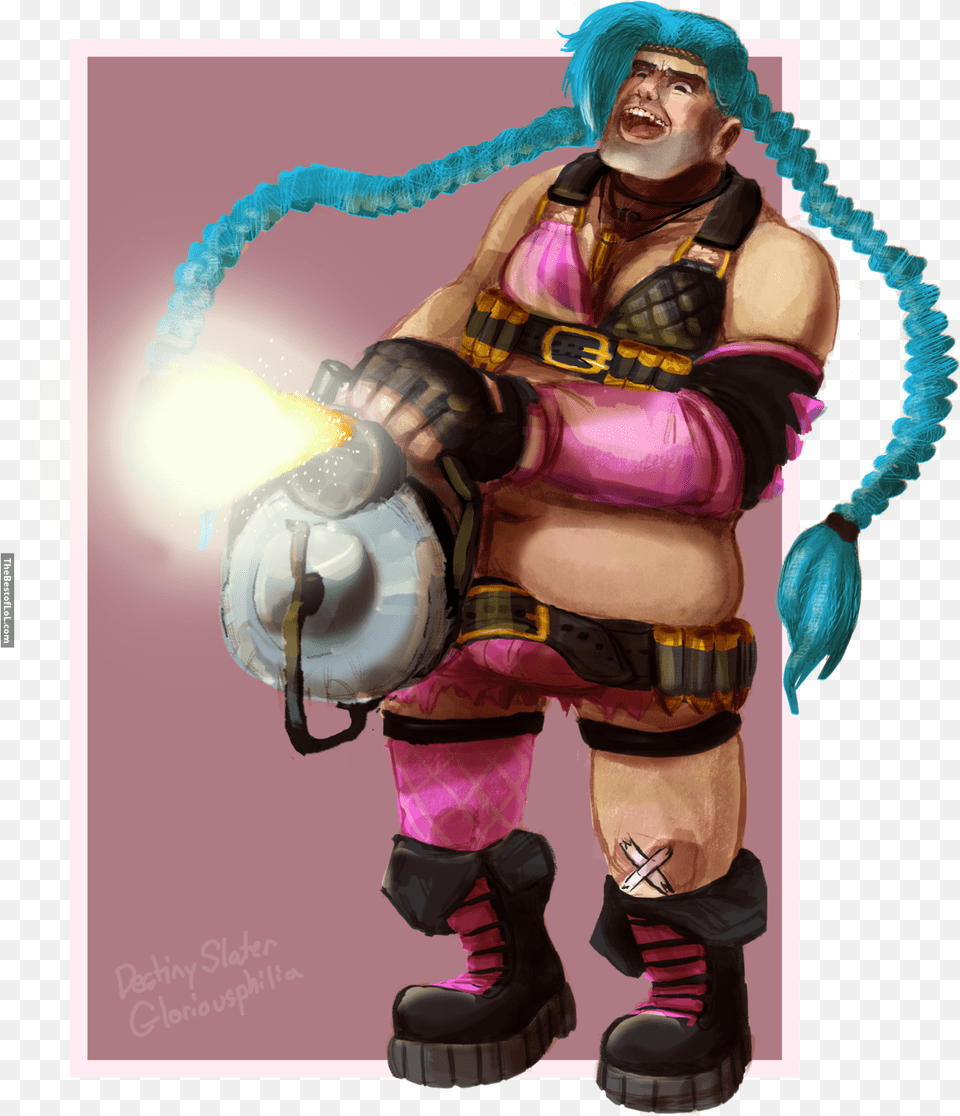 Fat Jinx Art Thicc Jinx League Of Legends, Clothing, Costume, Person, Adult Png Image