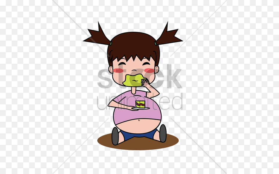 Fat Lady Clipart Stomach Full Cartoon Girl, Baby, Person, Head, Face Png Image