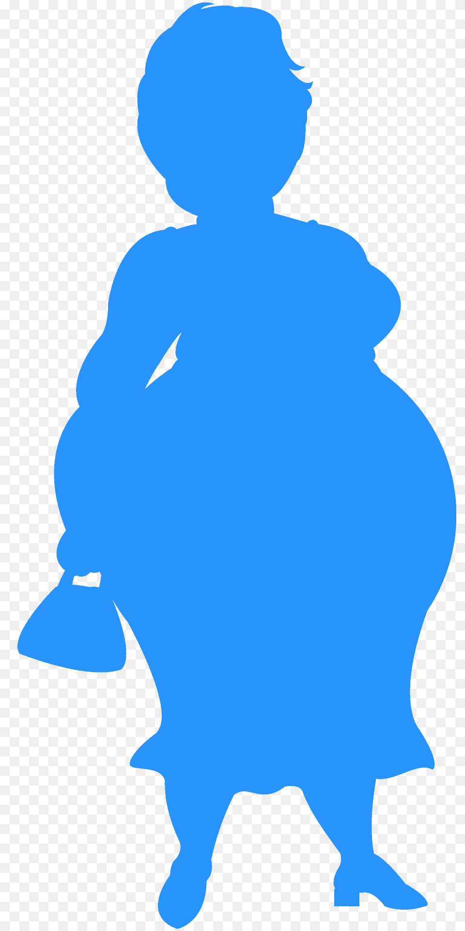 Fat Lady Silhouette, Baby, Person Png Image