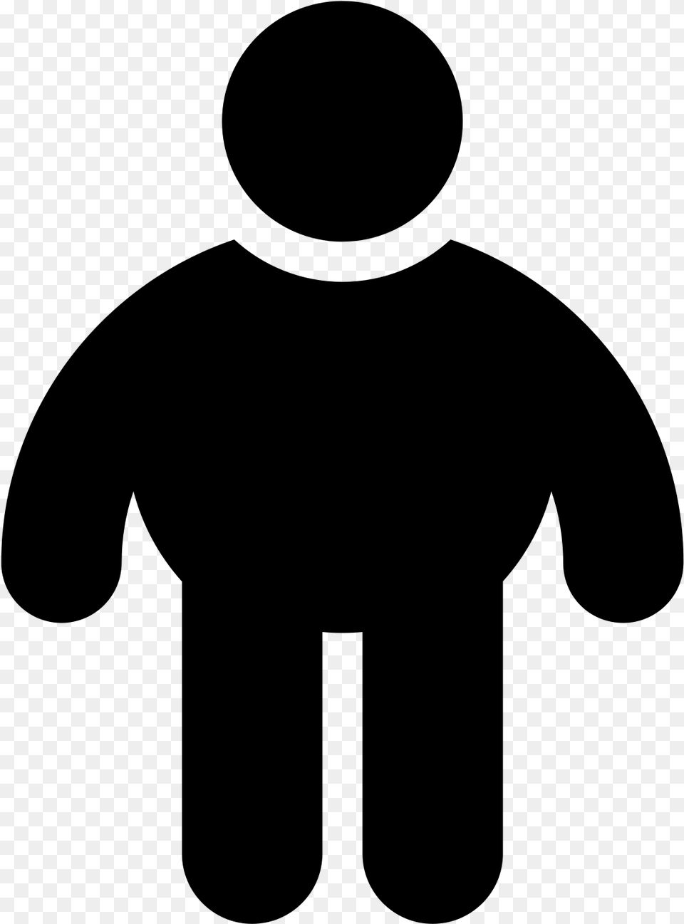 Fat Man Filled Icon And Vector Man Standing Icon, Gray Free Png Download