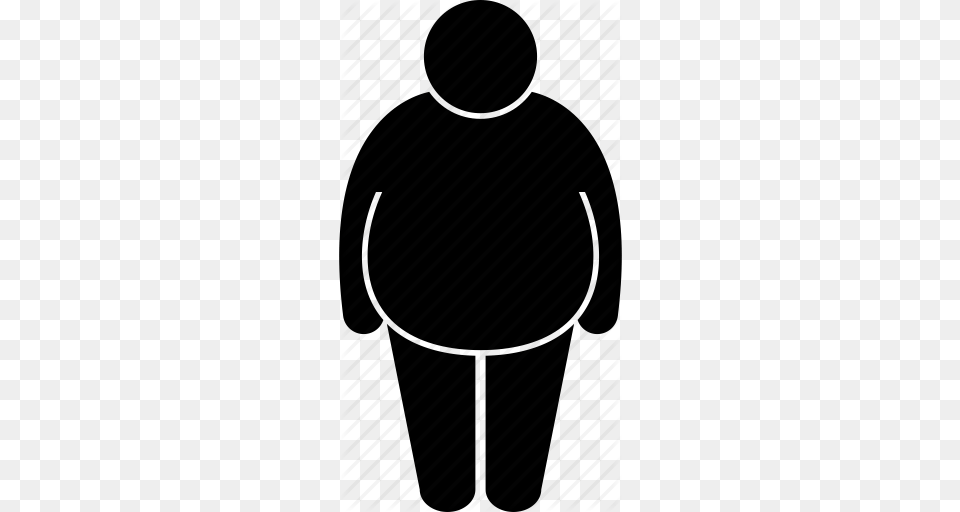 Fat Man Obese Obesity Icon, Silhouette Free Png Download