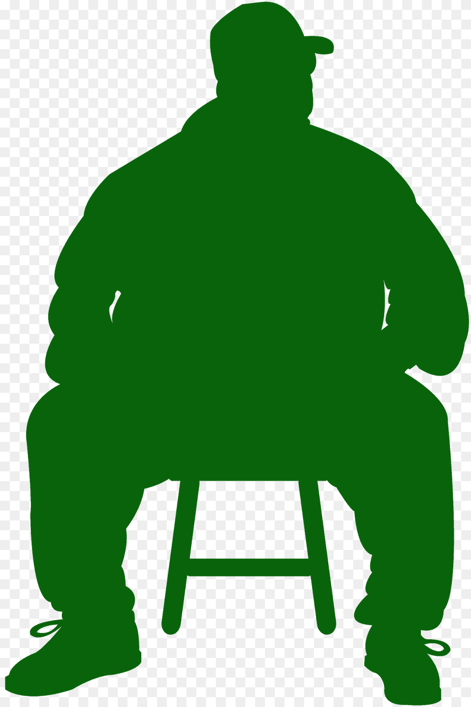 Fat Man Silhouette, Person, Sitting, Clothing, Pants Free Png Download