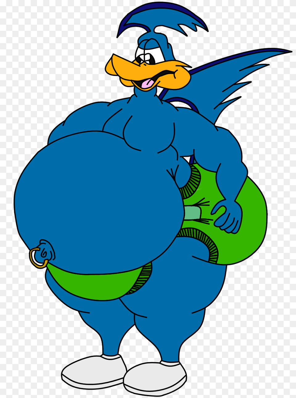 Fat Muscled Up Road Runner, Cartoon, Baby, Person Free Png