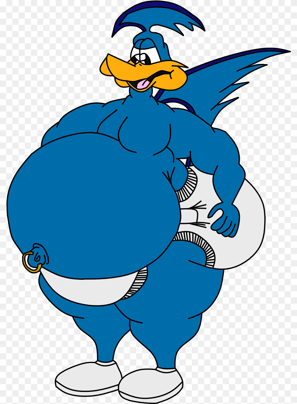 Fat Muscled Up Road Runner Looney Tunes Road Runner Fat, Cartoon, Baby, Person, Book Png Image