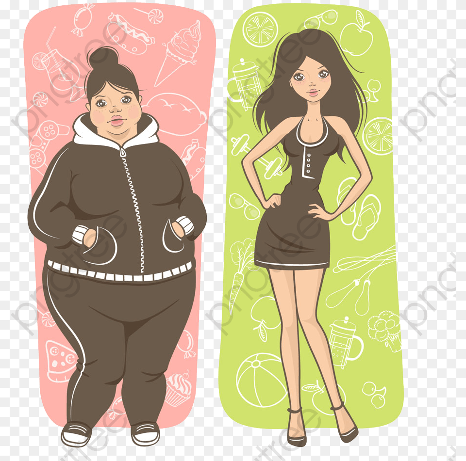 Fat Or Thin Women Fat And Slim Girls, Clothing, Sleeve, Long Sleeve, Adult Png
