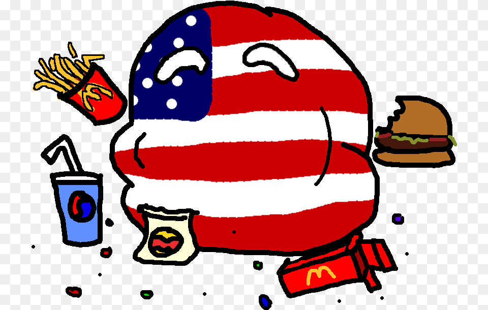Fat Usa Countryballs Usa, Burger, Food, Person Free Transparent Png