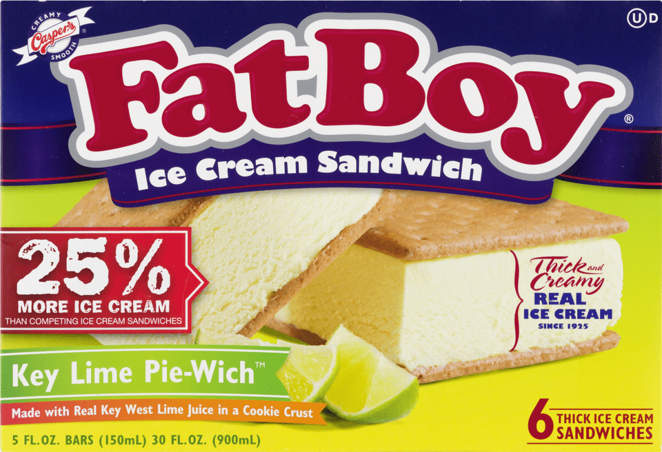 Fatboy Key Lime Pie Wich Thick Ice Cream Sandwiches Walmart Key Lime Pie Ice Cream Sandwich, Food, Bread Free Png Download