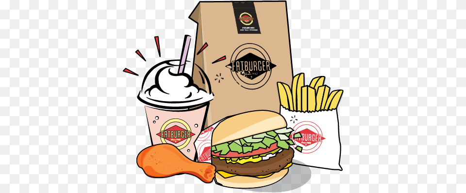 Fatburger French Fries, Burger, Food, Cream, Dessert Png