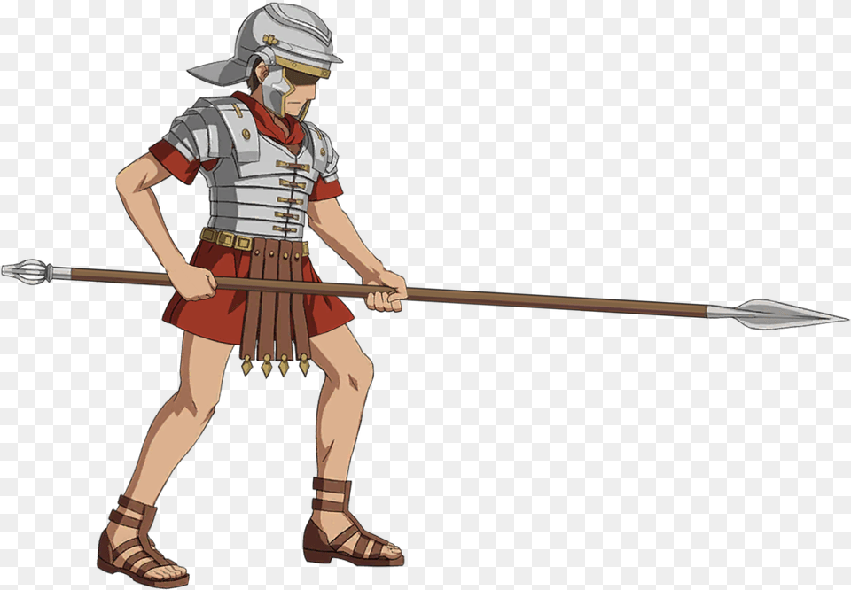 Fategrand Order Wikia Roman Soldier Anime, Spear, Weapon, Person Free Transparent Png