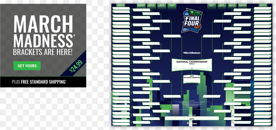 Fathead Ncaa Tournament Bracket Ncaa March Madness Png