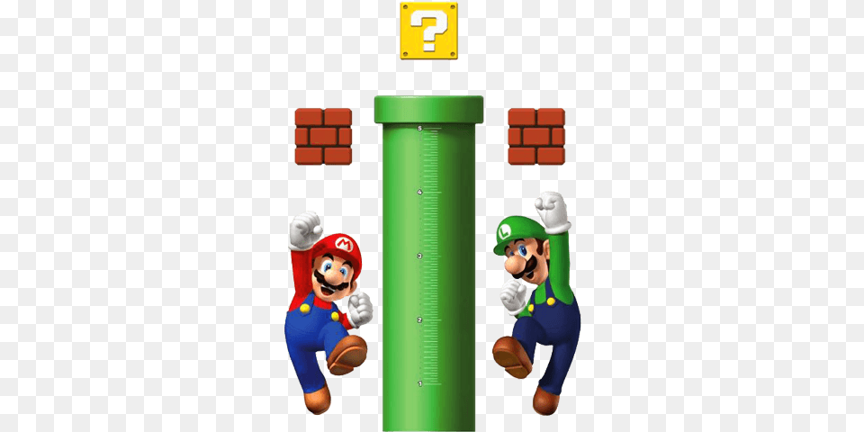 Fathead Super Mario Growth Chart Super Mario Bros, Game, Super Mario, Baby, Person Png Image