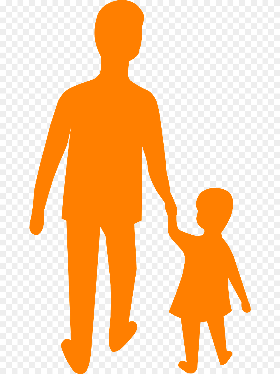 Father Parent And Child Holding Hands Silhouette, Person, Walking, Adult, Male Png Image