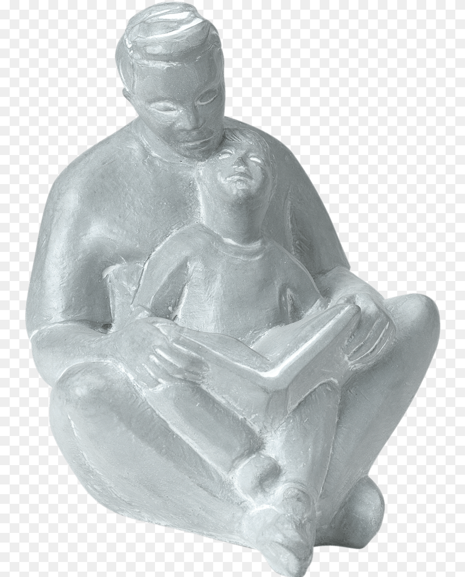Father Amp Son Reading Estatua Pai E Filho, Adult, Figurine, Male, Man Free Transparent Png