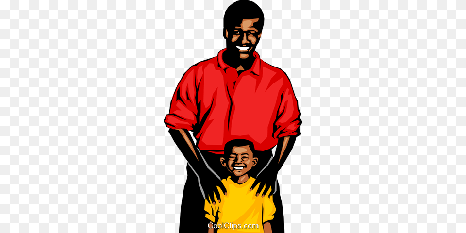 Father Amp Son Royalty Vector Clip Art Illustration Black Father And Son Clipart, T-shirt, Clothing, Person, People Free Png